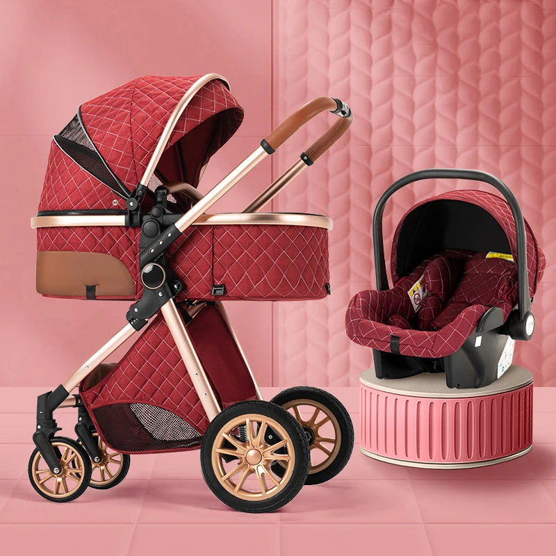 Luxury 3-in-1 High Landscape Baby Stroller